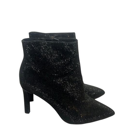 Gianni Bini Anina Black Sparkly Glitter Party Boots 10 Stiletto Heel Holidays - Picture 5 of 8